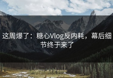 这周爆了：糖心Vlog反内耗，幕后细节终于来了