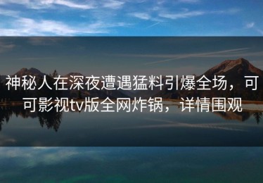 神秘人在深夜遭遇猛料引爆全场，可可影视tv版全网炸锅，详情围观