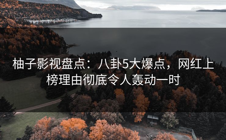 柚子影视盘点：八卦5大爆点，网红上榜理由彻底令人轰动一时