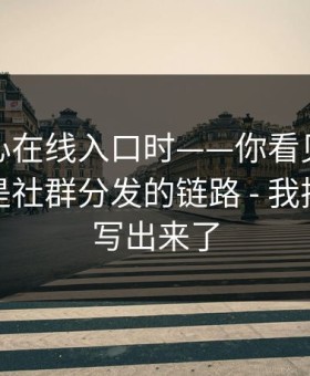 搜索糖心在线入口时——你看见的不是结果：是社群分发的链路 - 我把全过程写出来了
